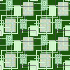 Geometric abstract retro seamless pattern print background patchwork.