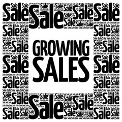 Obraz premium Growing Sales words cloud, business concept background