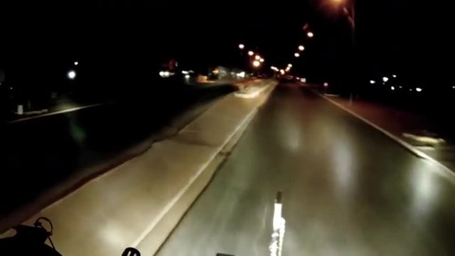Go Pro style footage of a gunner&rsquo;s view of a scout truck at the head of a convoy in Iraq.