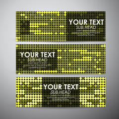 Vector banners set with Abstract yellow circles background.