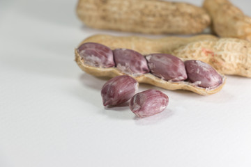 Boiled Peanuts on wooden table