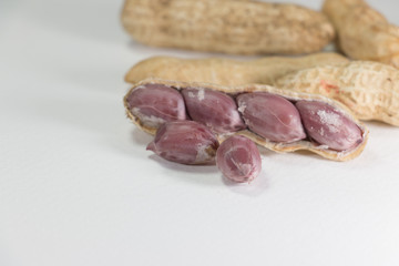 Boiled Peanuts on wooden table