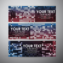 Vector banners set with Abstract colorful circles background.