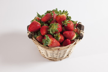 Close up of basket of strawberries