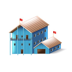 Antarctic station isolated on white vector