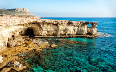 Fototapeta na wymiar Sea caves panorama