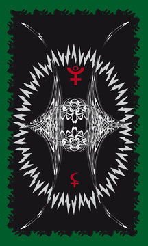 Tarot cards - back design. Pluto and Lilith