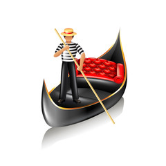 Venice gondola isolated vector © La Gorda