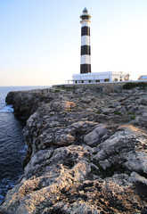 black and white mediterranean lighthouse