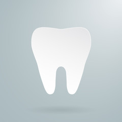 with white tooth on the grey background. Eps 10 vector file.
