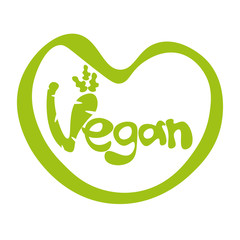 Illustration of concept template lettering Vegan.Vector