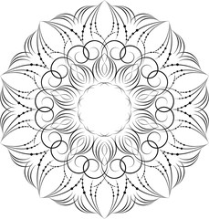 Vector monochrome contour mandala