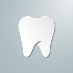 Tooth isolated on white background. 3D render. Dental, medicine, health concept.
