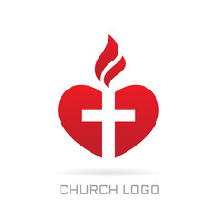 Heart with cross church logo
