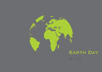 Earth Day. Vector illustration with the words, planet