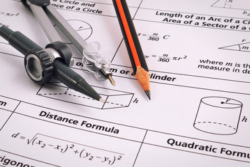 Mathematics, Equations close-up. Homework. Solving Mathematical Problem.