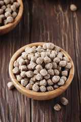 Bran for breakfast on the wooden table