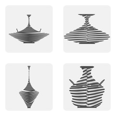 monochrome icon set with amphora