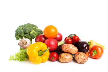 Vegetables isolated on a white background.