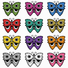 Set of color butterfly