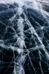 Dark ice and white cracks