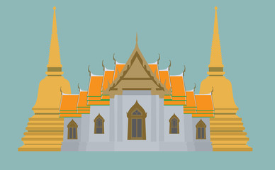 Thai Temple and pagoda, Bangkok, Thailand