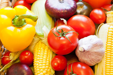 Fresh vegetables in a basket