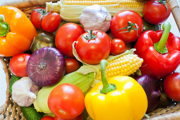Fresh vegetables in a basket