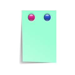 Note paper with magnets icon, realistic style