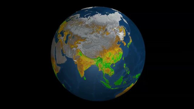 NASA Animation of a globe spinning from space.