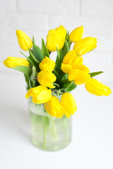 yellow tulips in a vase