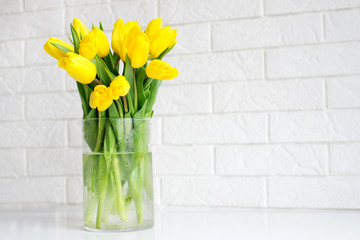 yellow tulips in a vase