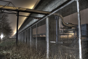 Obraz premium Hamburfger Hafen Grenzzaun zur A7