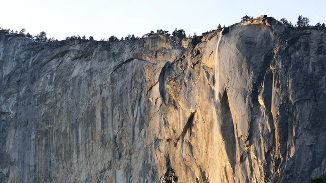 The Famous Horsetail Fall, Yosemite National Park around February