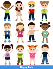 Set of different  kids