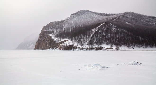 Snow hills near Uzury settlement