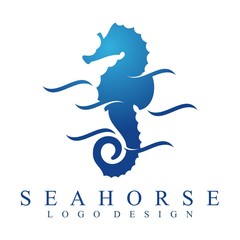 Seahorse Swim Logo Vector © adynue