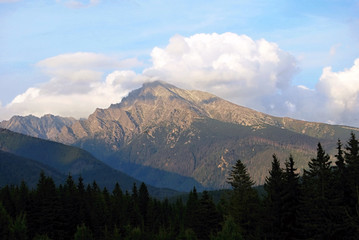 Krivane peak in High Tatras mountains from Podbanske resort