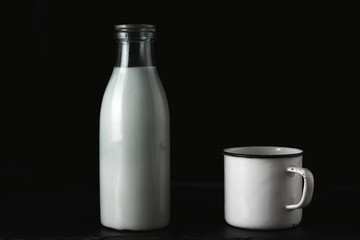 Bottle and a glass of milk