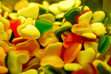 Colourful fruit jelly, close up