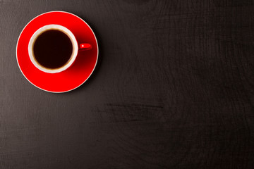 coffee cup and black background