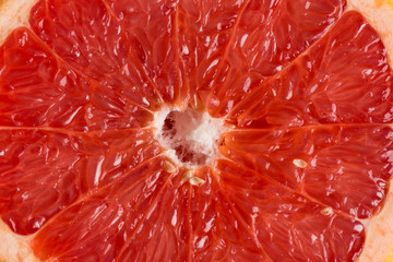 sliced red grapefruit