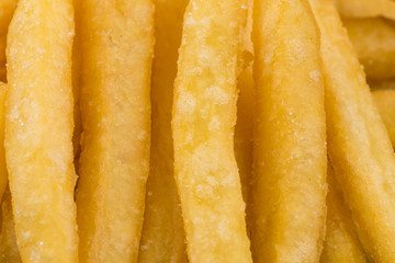 Fried potatoes closeup