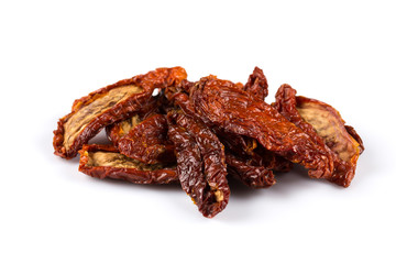 dried tomatoes on white background