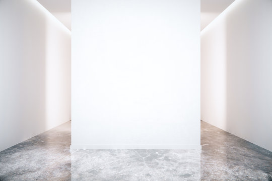 Blank wall and marble floor