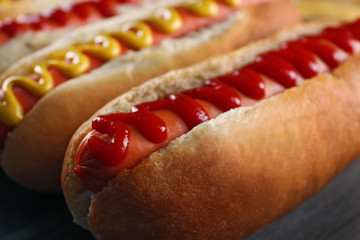 Hot dogs closeup