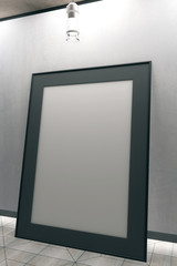 Blank, leaning grey frame