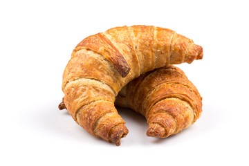 Croissant over white background