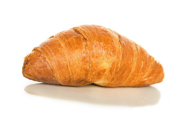 f One Fresh and Tasty Croissant with Chocolate on Plate