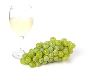 Glass of wine and grapes
